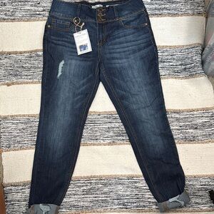 Indigo Rein Blue Skinny Jeans with Distressed Details